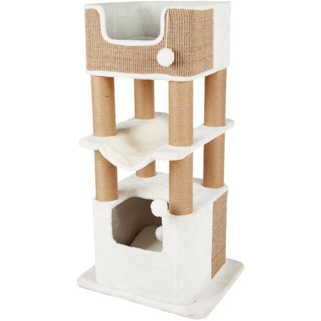 Krabpaal XXL Lucano 110 cm, wit/taupe  44669