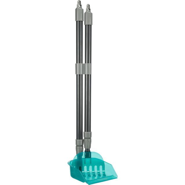Vuilblik met hark 57–102 cm, grijs/blauw 23650