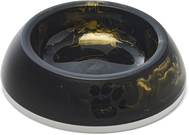 A8110 DELICE CAT EETPOT MARBLE ZWART/GOUD