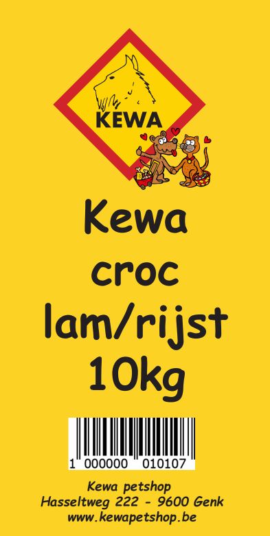 Kewa croc lam/rijst 10 KG  01010