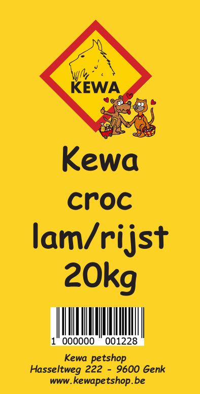 Kewa Croc lam/rijst 20 KG    00122
