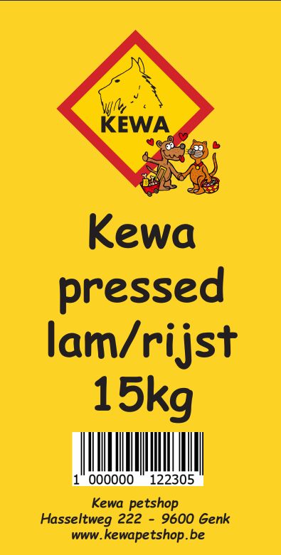 Kewa pressed lam/rijst 15 kg 12230