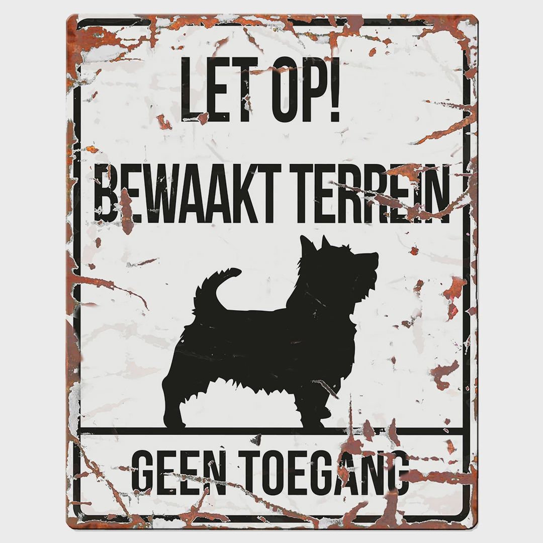 WARNING SIGN SQUARE TERRIER N 20x25cm wit  695/433973