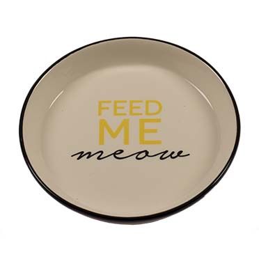 Eetkom Stone Feed Me Meow OM15,5cm - 360ml zwart  10280