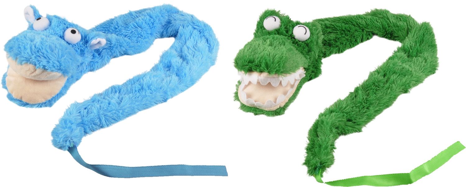 WAWEL PLUCHE HANDPOP GROEN/BLAUW 110CM 517013