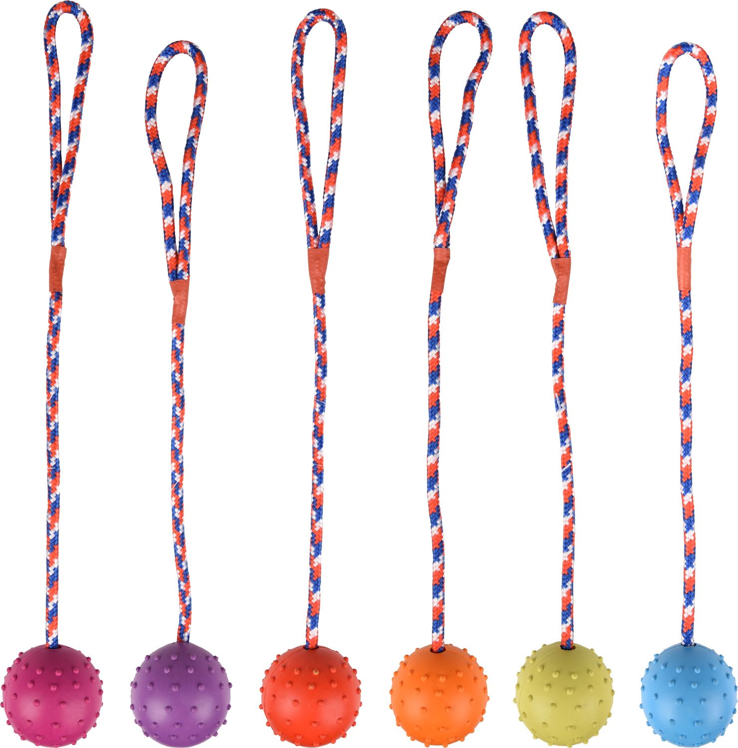 RUBBER BAL MET BEL 5CM AAN KOORD 507424