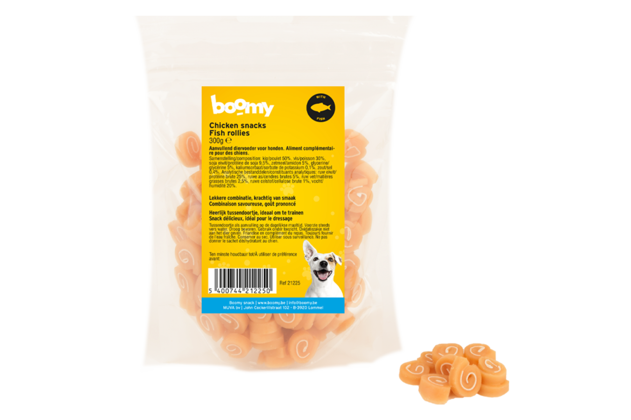 Chicken snacks fish rollies 300g    21225