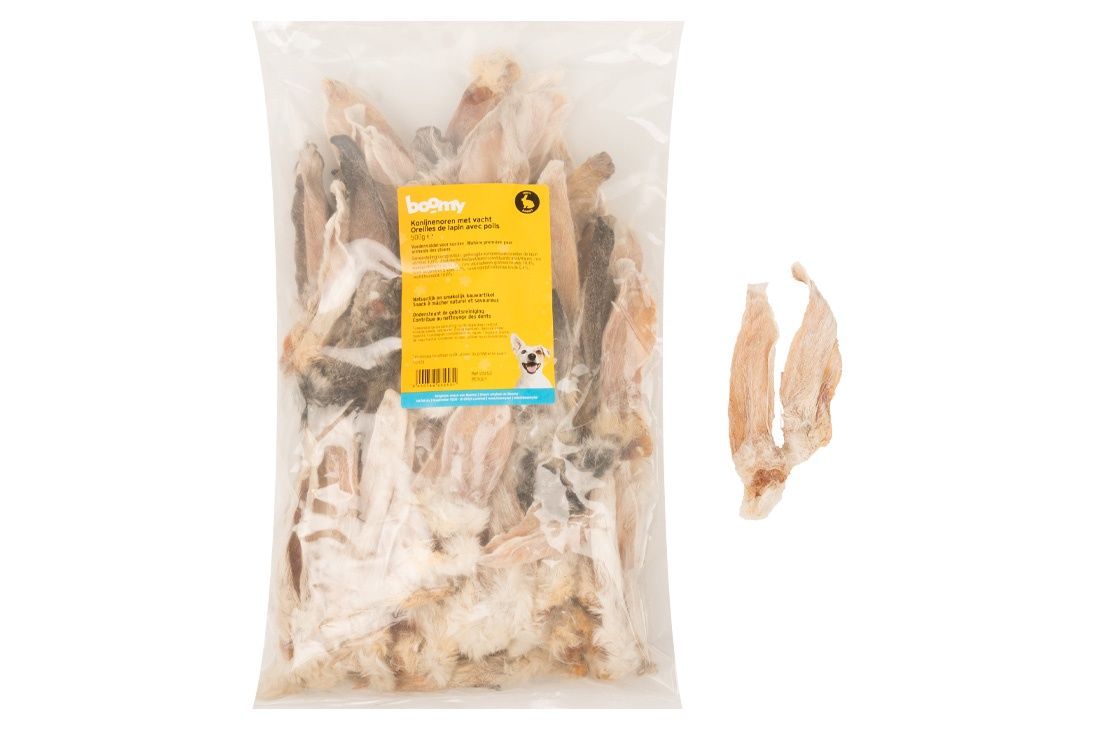 Konijnenoren met vacht 500g    23253