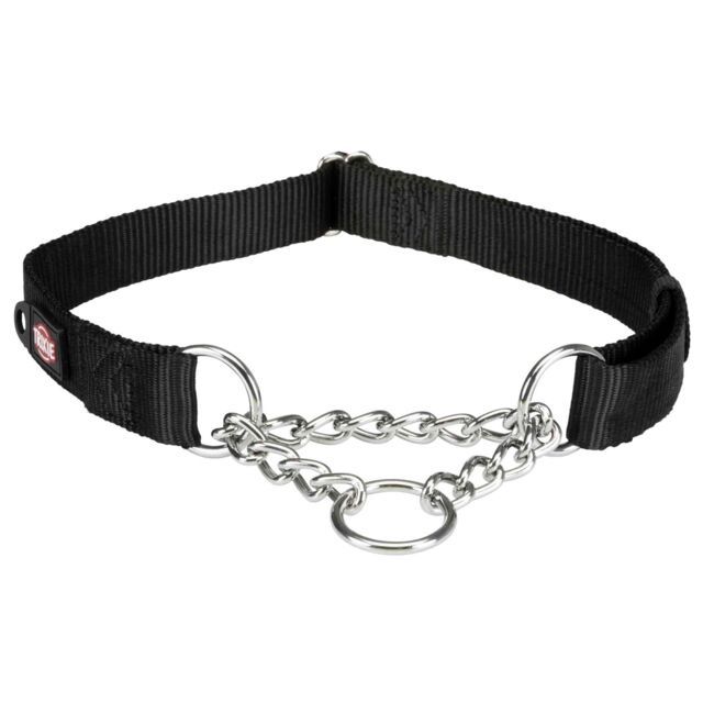 Premium half-slip halsband L–XL: 45–70 cm/25 mm, zwart 202901