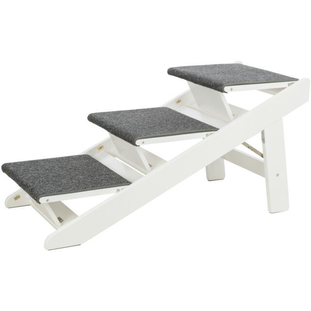 Loopplank, uitklapbare treden, MDF 44 × 46 × 106 cm, wit 39462