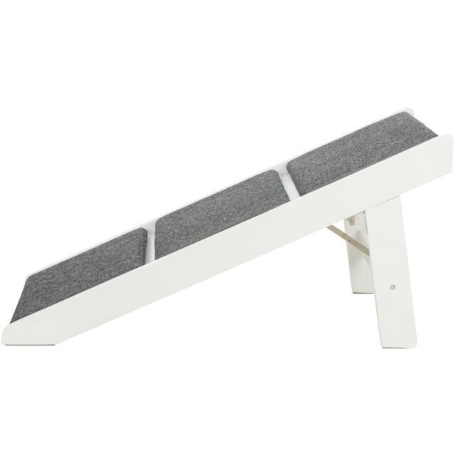 Loopplank, uitklapbare treden, MDF 44 × 46 × 106 cm, wit 39462