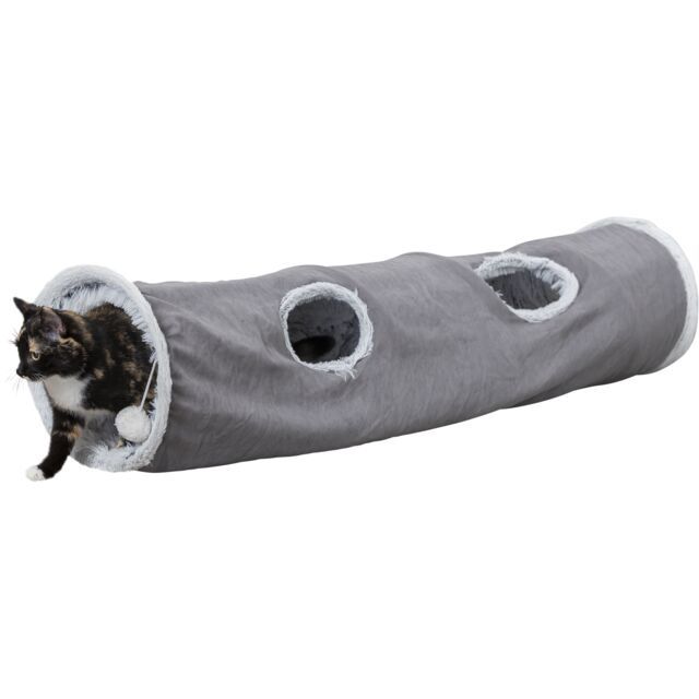 Speeltunnel Harvey, pluche OM 27 × 116 cm, grijs 43044