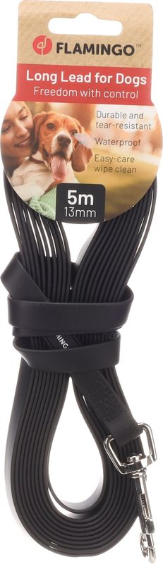 Hond Trainings- en zoeklijn Caspar Zwart 5m 13mm 524892