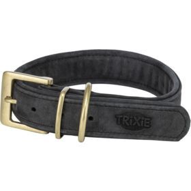 Pure halsband, leer, zwart, 6 maten