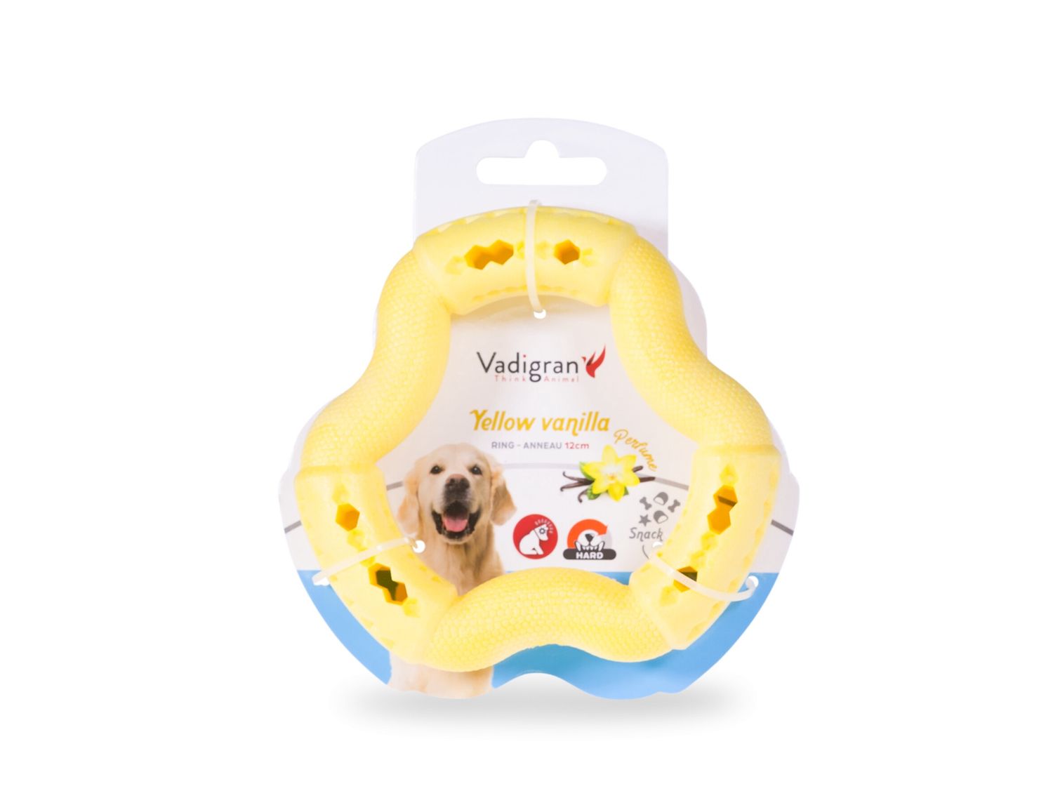 Speelgoed hond TPR ring Yellow Vanilla 12cm   13452