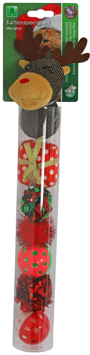 KERSTKOKER+ RENDIER+CATNIP ASSORTIE 40CM 021 6925