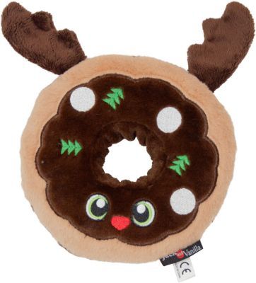 JV Holidays-Hondenspeeltje-Donut met pieper Bruin-19CM