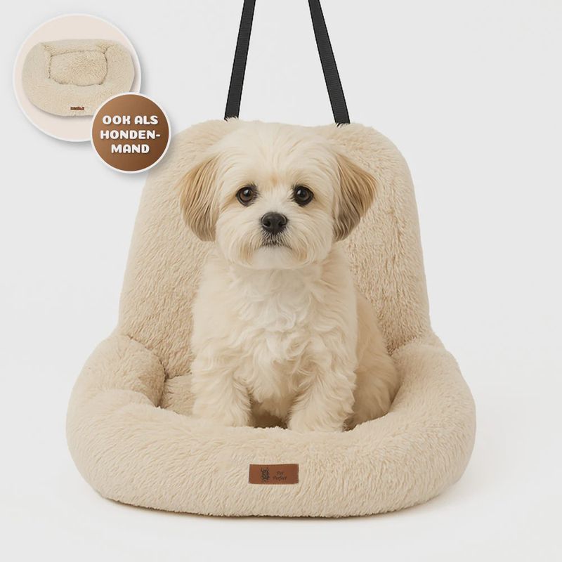 Fluffy Autostoel - Beige - M 59 x 72 x 15 cm 23019