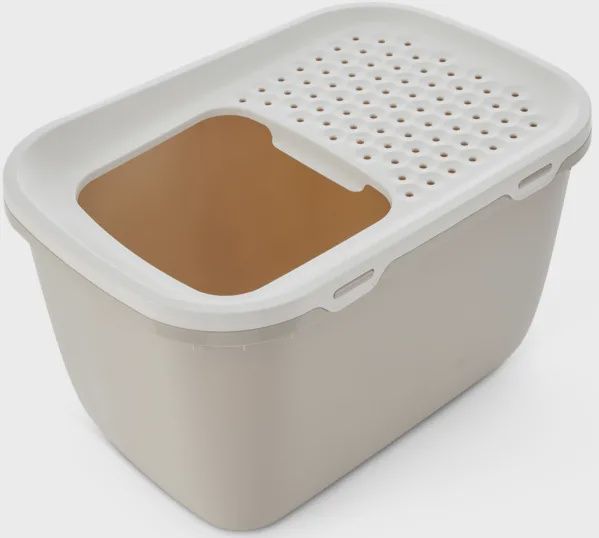 2055 HOP IN GIANT KATTETOILET 74*50*43.5CM wit/mokka