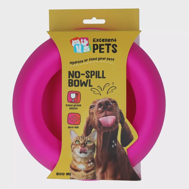 Excellent Pets No spill bowl Pink M 800ml  EXCE7051E