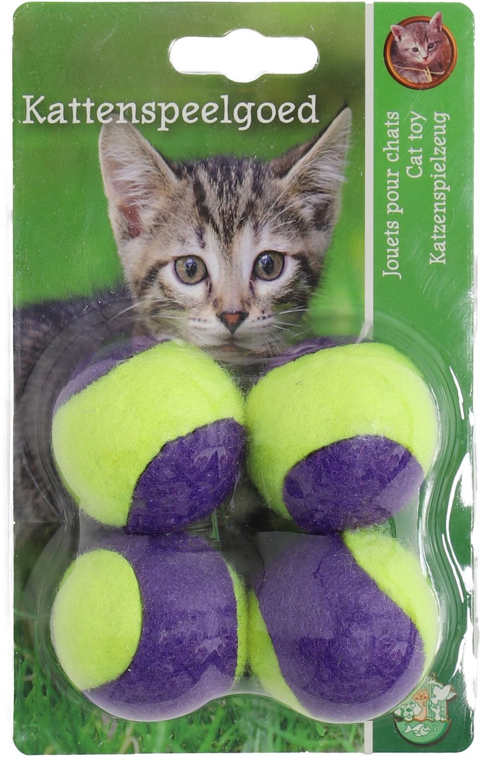 TENNISBAL+RAM.PAARS/GEEL 4CM PAK A 4 ST. 021 5159