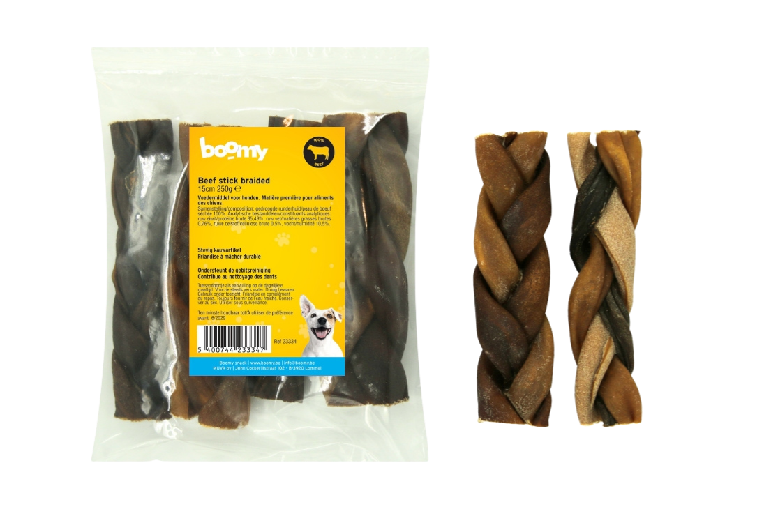 Beef stick braided 15cm 250g 23334