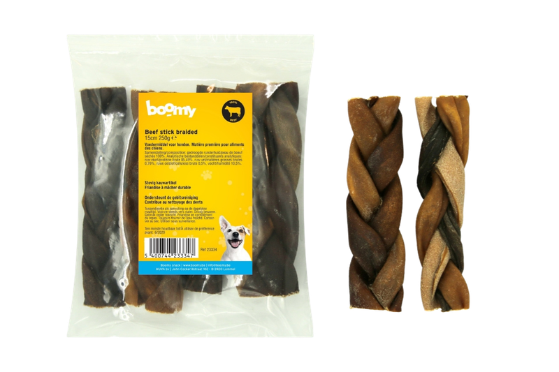 Beef stick braided 15cm 250g 23334