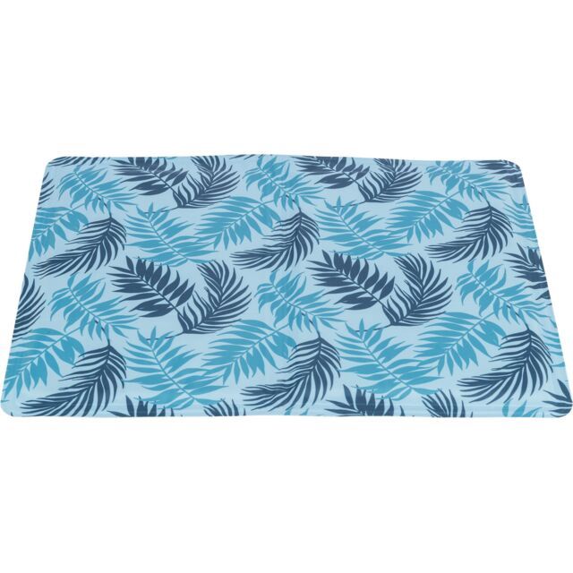 Koelmat, met palmbladeren, 50 × 40 cm, lichtblauw 28764