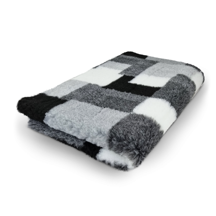 Vet Bed Patchwork - Zwart Grijs Antraciet Wit - Latex Anti Slip - 100 x 75 cm 13-1436-1-100