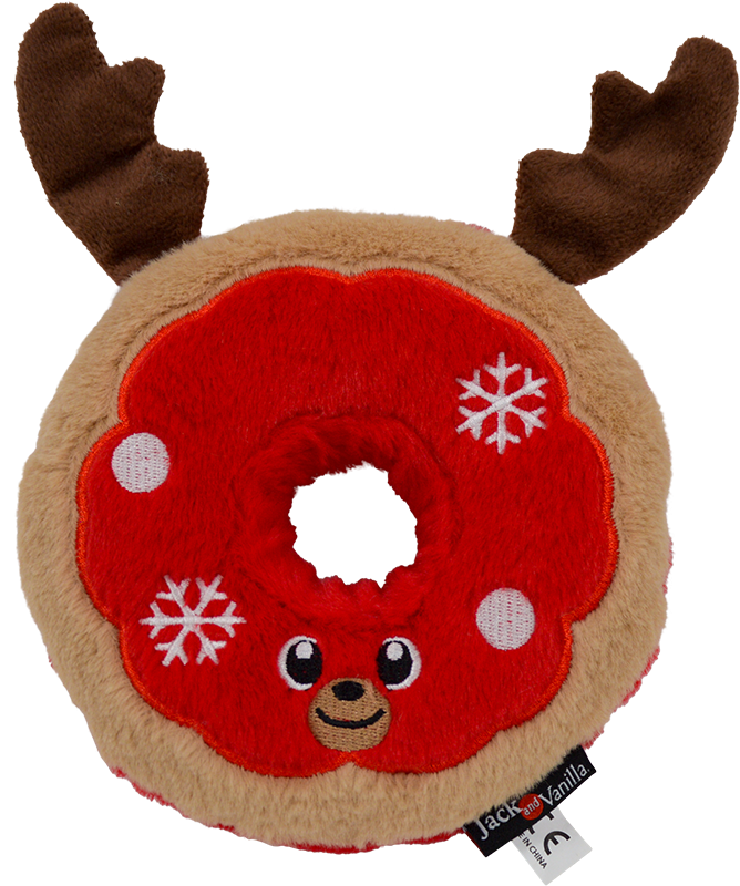 Jack and Vanilla Holidays Knuffel eland donut Rood-20cm-M 48/2304