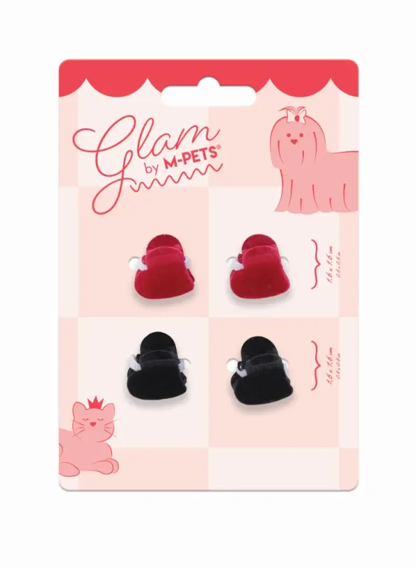 M-PETS GLAM Hair Accessories for pets heart shape clip Black&amp;Red 60901199