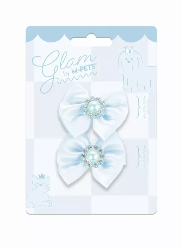 M-PETS GLAM Hair Accessories for pets rubber band with pearl Blue 60900699