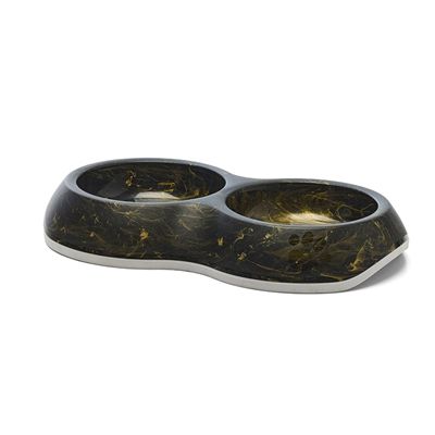 A8114 DELICE DUBBELE EETPOT MARBLE ZWART/GOUD 2*Ø10.5