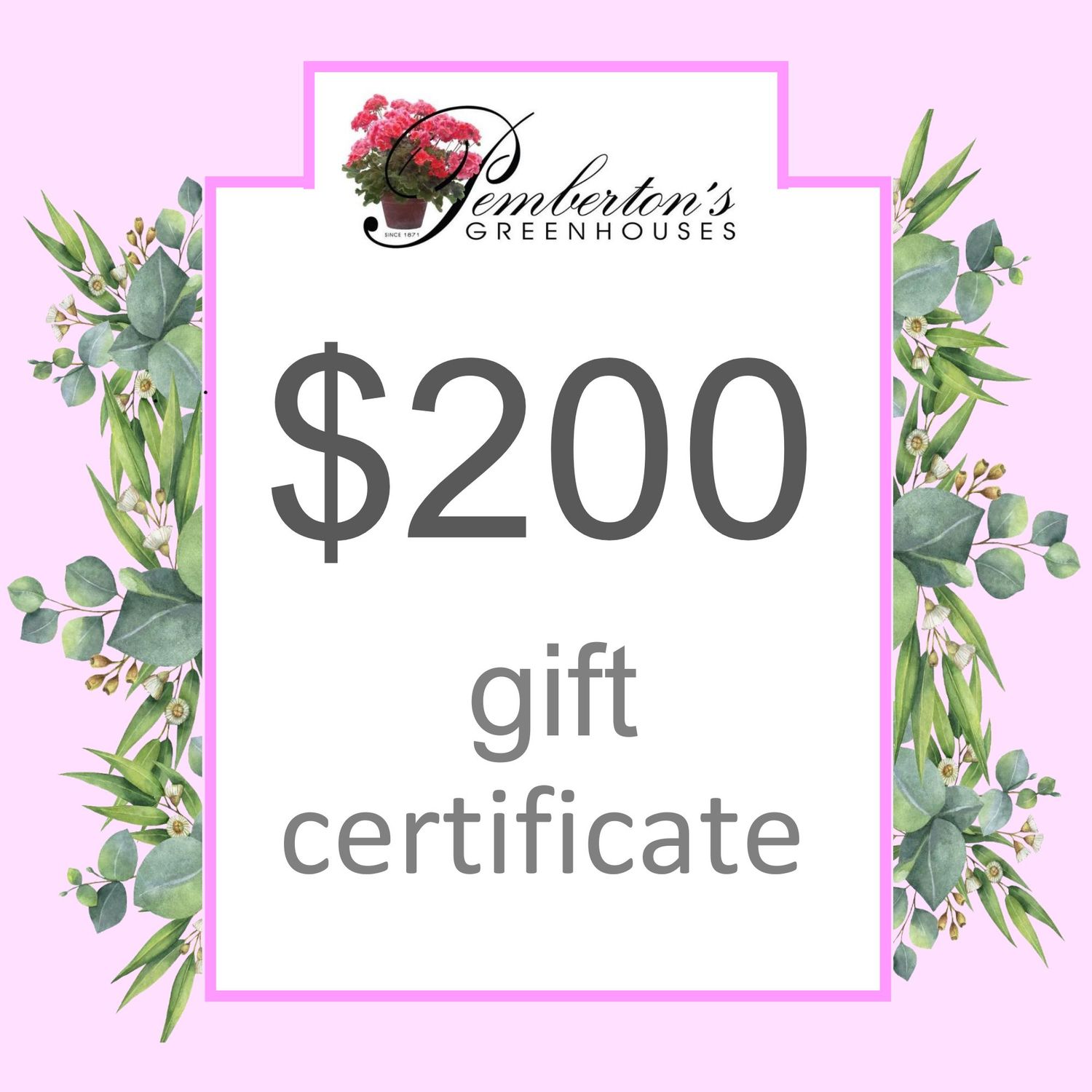 $200 Gift Certificate