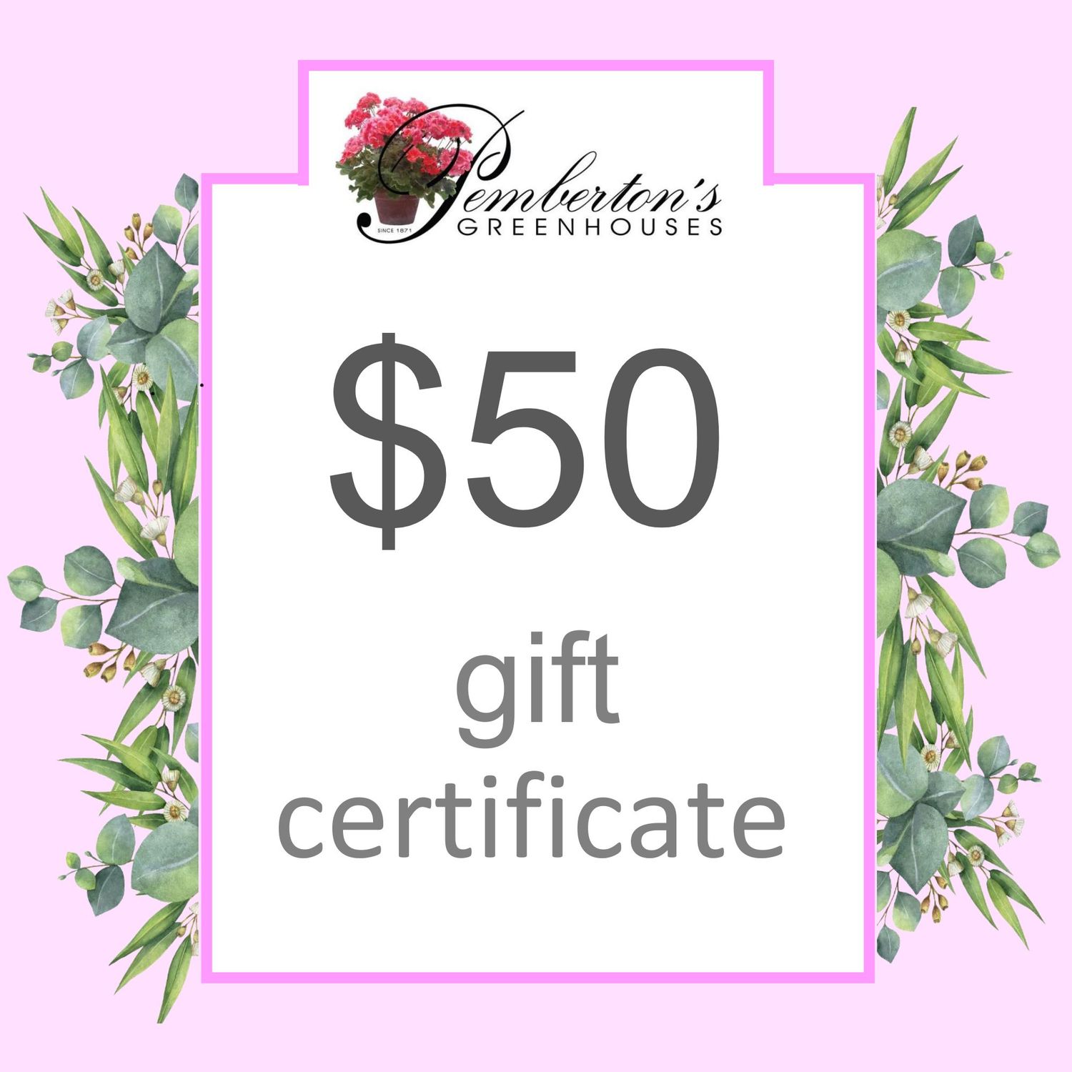 $50 Gift Certificate