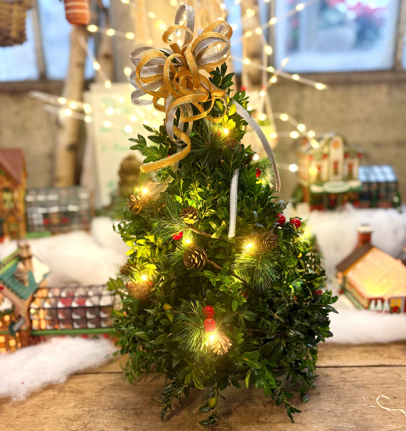 Boxwood Tree Centerpiece