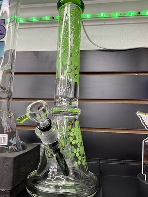 16 inch Green Honeycomb Bong