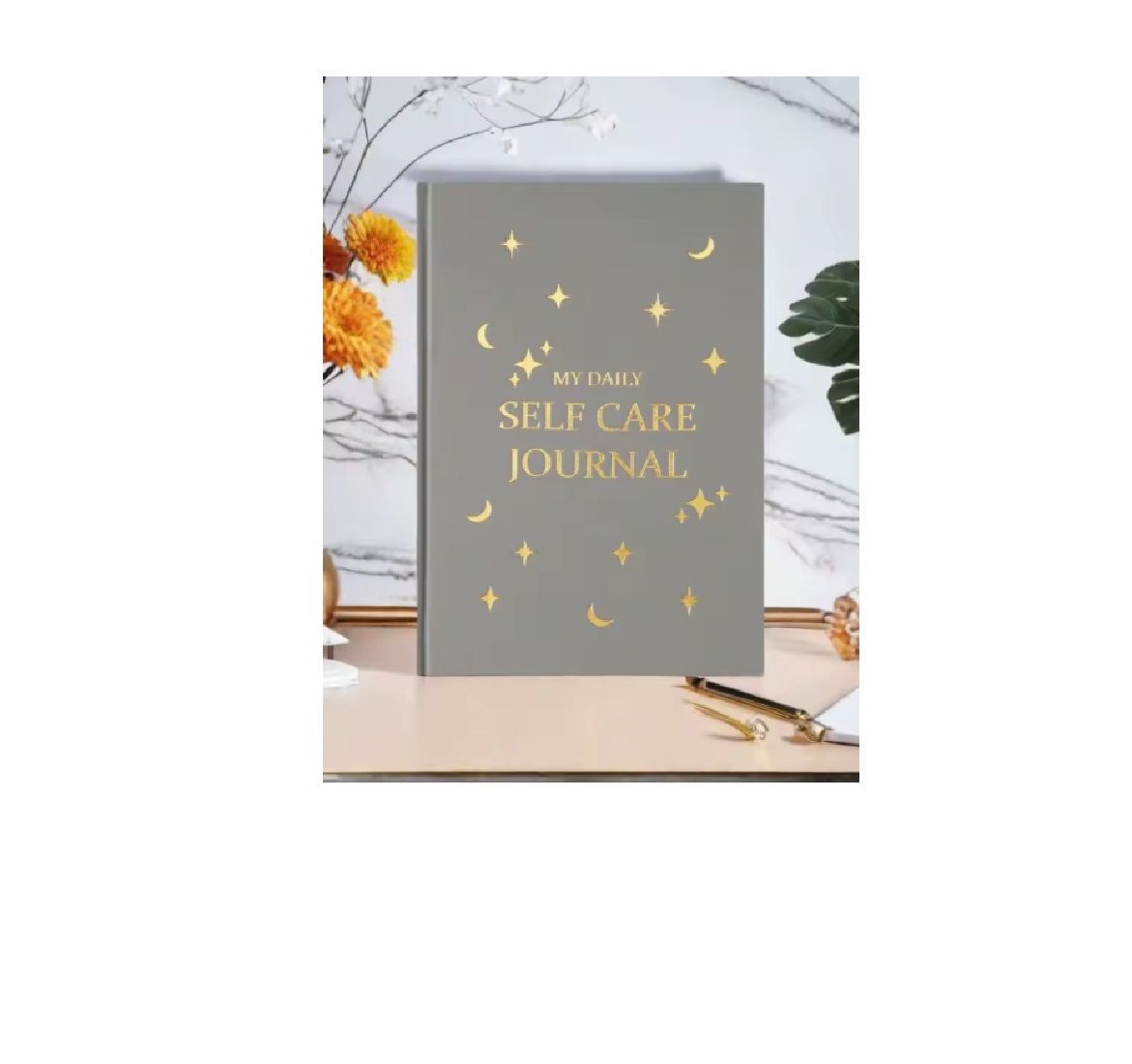 SELF-CARE JOURNAL MOON &amp; STARS (Gray)