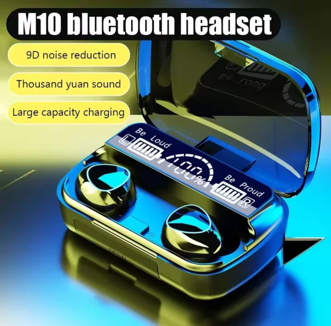 Auriculares Bluetooth M10 TWS – Micrófono Integrado y Pantalla LED en Panamá