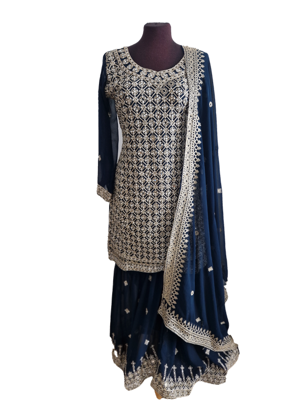 Sharara suit blue