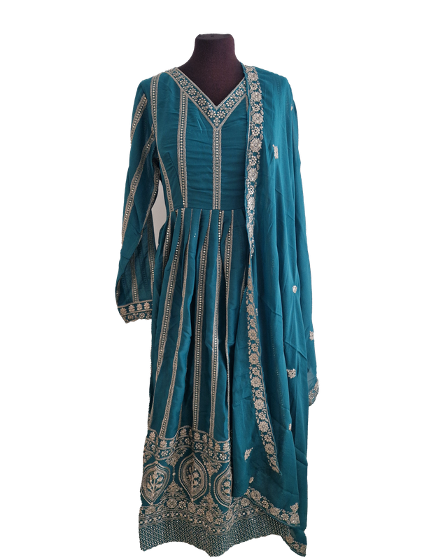 Green anarkali dress