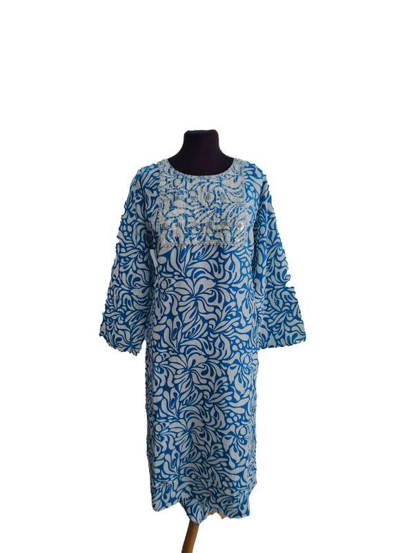 Kurti set white/blue