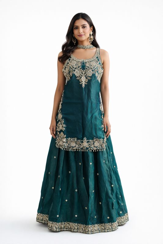 Seagreen lehenga suit