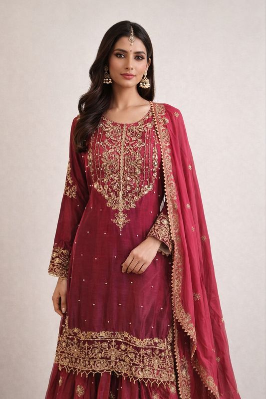 Sharara dark pink