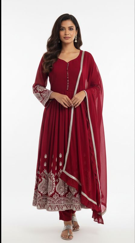 Short anarkali red