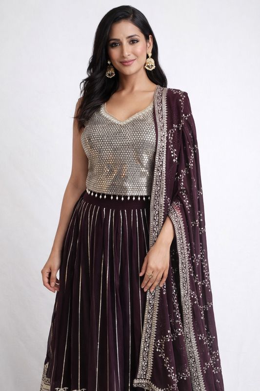 Purple glamour lehenga