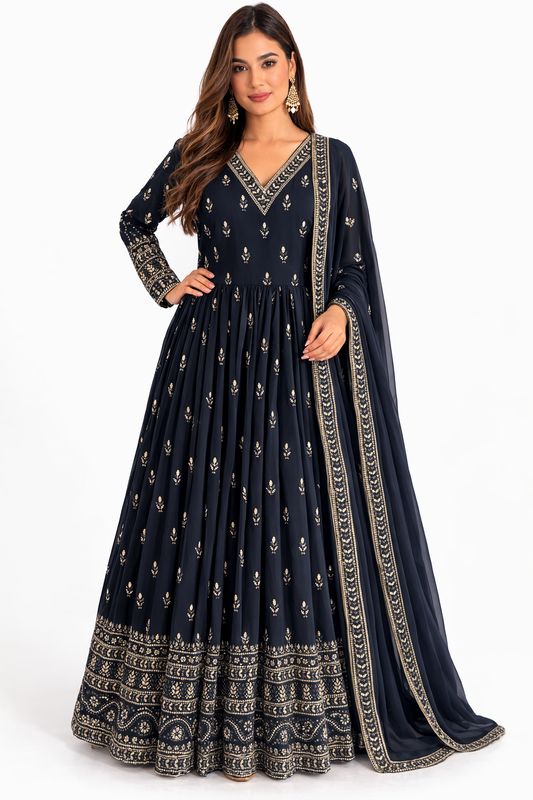 Navy anarkali dress