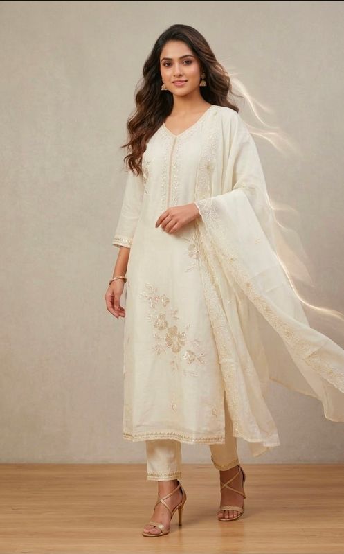 White cotton suit