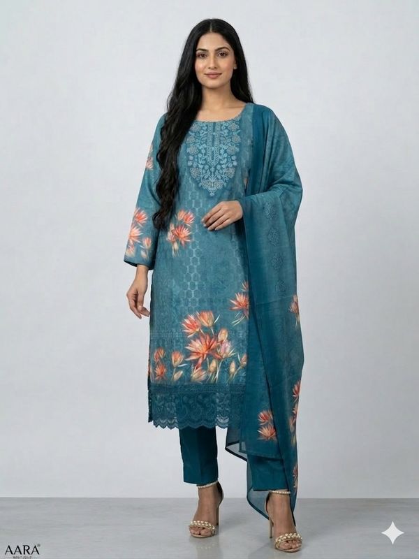 Cotton blue suit