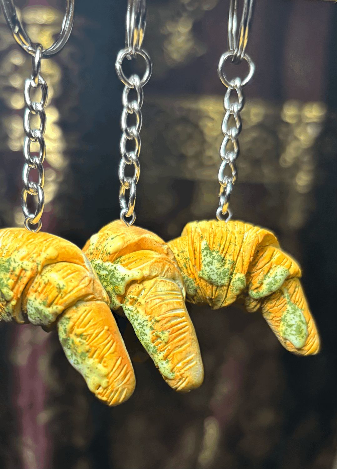 Pistachio Creme Croissant Keychain